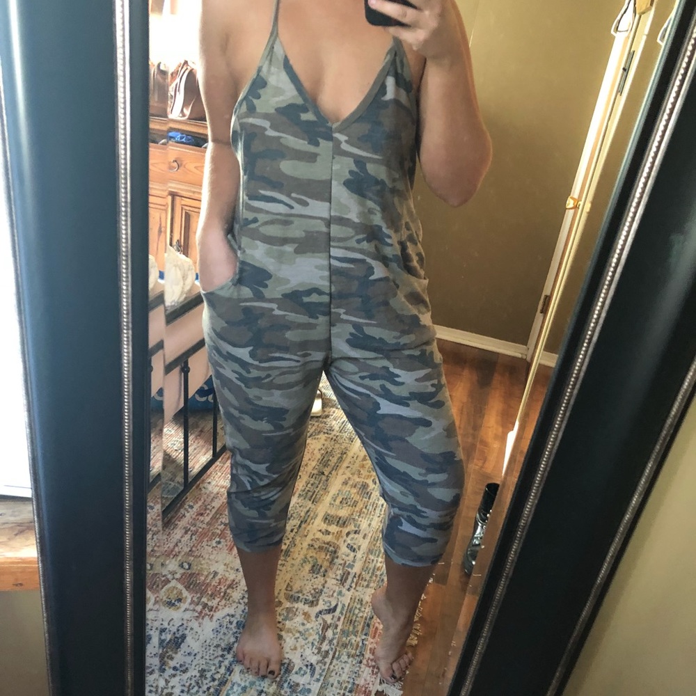 Camouflage jumpsuit romper